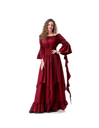 Vintage Cosplay Medieval Court Queen Costume Stage Performance Dress For Women YM6901