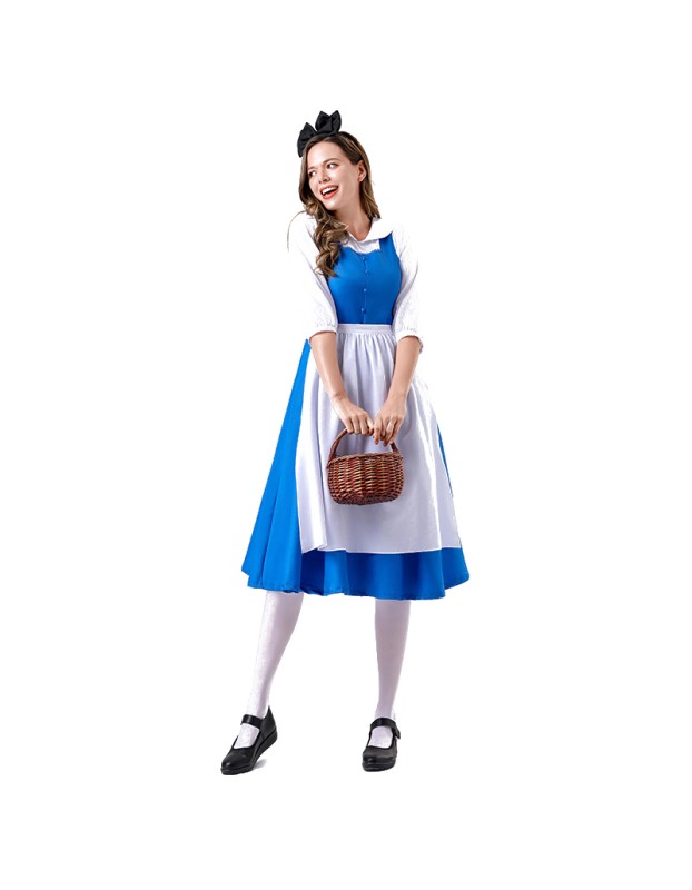 Beauty And The Beast Belle Maid Costume Cosplay Cosplay Alice Dress Halloween Show Costume YM0929 YM0930