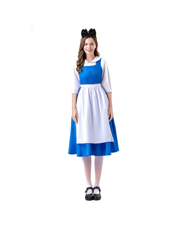 Beauty And The Beast Belle Maid Costume Cosplay Cosplay Alice Dress Halloween Show Costume YM0929 YM0930