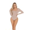 New Sexy Underwear Skin Tight Jumpsuit Deep V-neck Long Sleeve Button One-piece Bodysuit XX1599