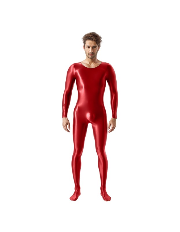 High Elastic Plus Size Glossy Smooth Jumpsuit Tight Shiny Bodysuit Sexy Transparent Romper XX7076