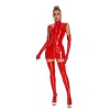 High Elastic Leather PU Sexy Underwear Glossy Patent Leather Nightclub Sleeveless Tights XX6869