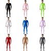 High Elastic Plus Size Glossy Smooth Jumpsuit Tight Shiny Bodysuit Sexy Transparent Romper XX7076