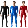 High Elastic Plus Size Glossy Smooth Jumpsuit Tight Shiny Bodysuit Sexy Transparent Romper XX7076