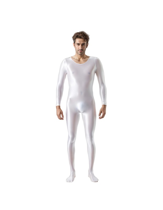 High Elastic Plus Size Glossy Smooth Jumpsuit Tight Shiny Bodysuit Sexy Transparent Romper XX7076