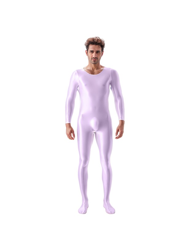 High Elastic Plus Size Glossy Smooth Jumpsuit Tight Shiny Bodysuit Sexy Transparent Romper XX7076