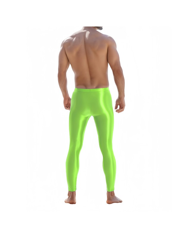 Sexy Men's Shiny Leggings Plus Size Shiny Silky Bodybuilding Nine Minute Leggings XX7132