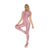 Thin Shiny Tight Top Slim Transparent Breathable Pants Tracksuit Sexy Women Tight Top XX70512