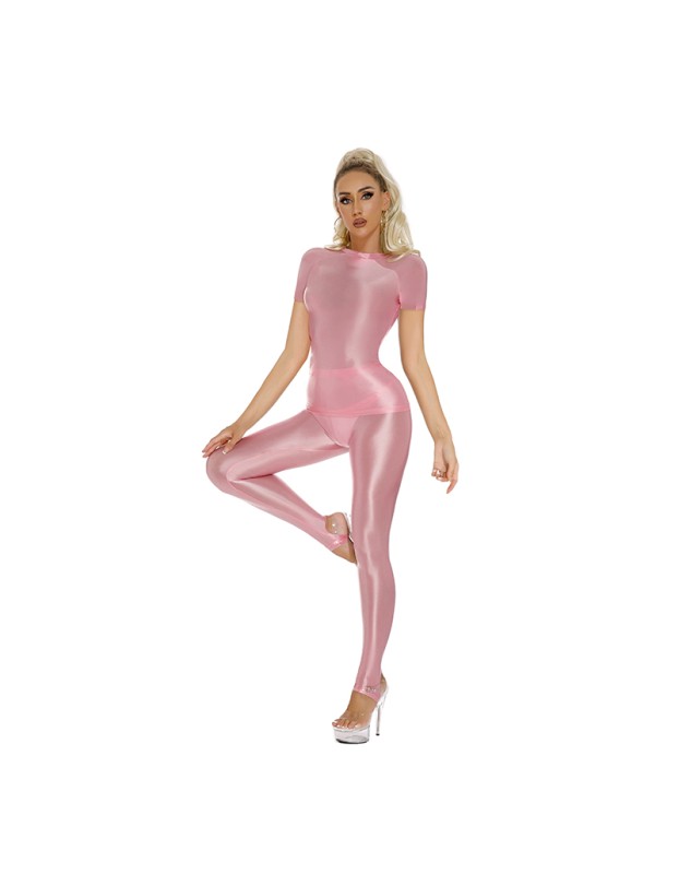 Thin Shiny Tight Top Slim Transparent Breathable Pants Tracksuit Sexy Women Tight Top XX70512