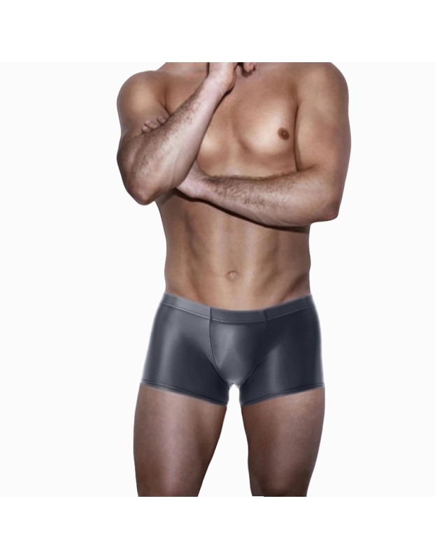Men's Underwear Transparent Ice Silk Boxers Sexy Low Waist See Through Bag Solid Color Shorts XX7139