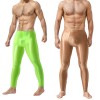 Sexy Men's Shiny Leggings Plus Size Shiny Silky Bodybuilding Nine Minute Leggings XX7132