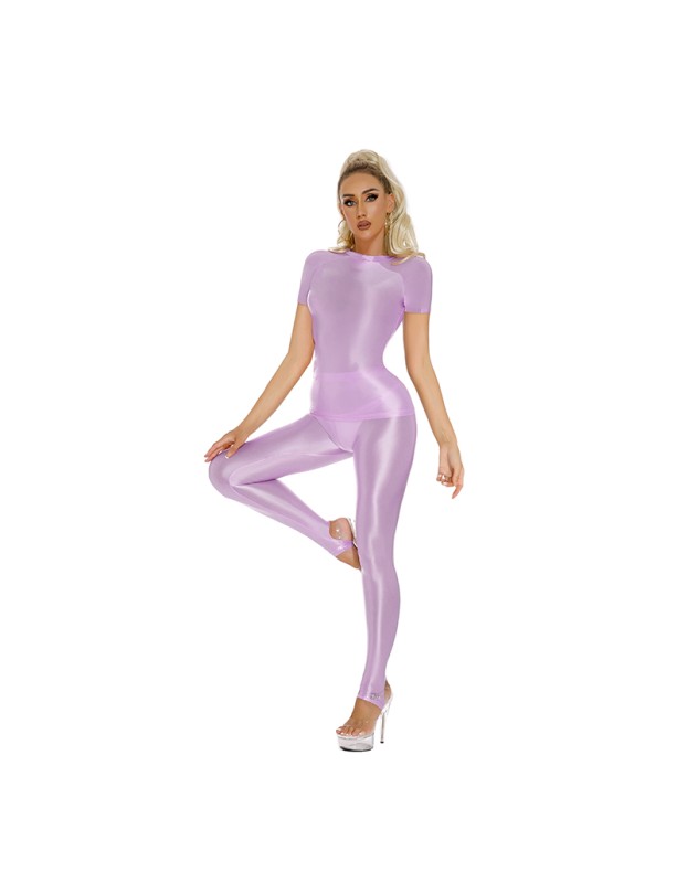 Thin Shiny Tight Top Slim Transparent Breathable Pants Tracksuit Sexy Women Tight Top XX70512