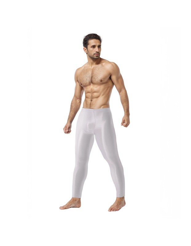 Sexy Men's Shiny Leggings Plus Size Shiny Silky Bodybuilding Nine Minute Leggings XX7132