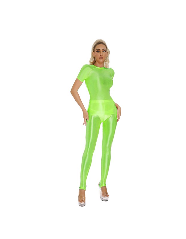Thin Shiny Tight Top Slim Transparent Breathable Pants Tracksuit Sexy Women Tight Top XX70512
