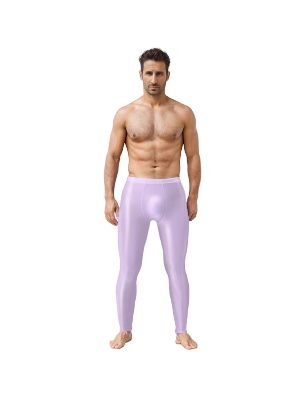 Sexy Men's Shiny Leggings Plus Size Shiny Silky Bodybuilding Nine Minute Leggings XX7132