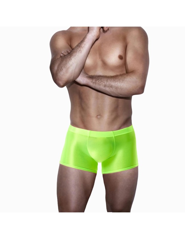 Men's Underwear Transparent Ice Silk Boxers Sexy Low Waist See Through Bag Solid Color Shorts XX7139