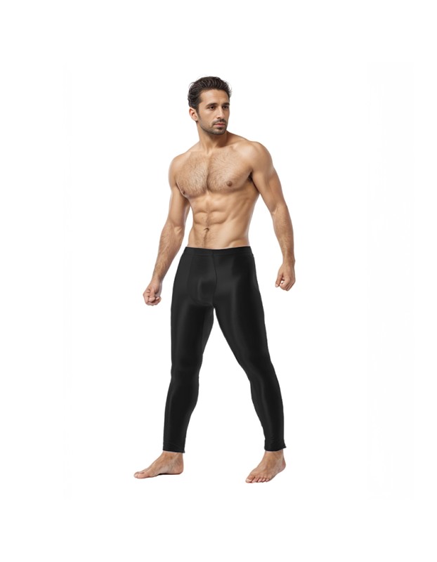 Sexy Men's Shiny Leggings Plus Size Shiny Silky Bodybuilding Nine Minute Leggings XX7132