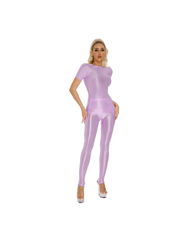 Thin Shiny Tight Top Slim Transparent Breathable Pants Tracksuit Sexy Women Tight Top XX70512