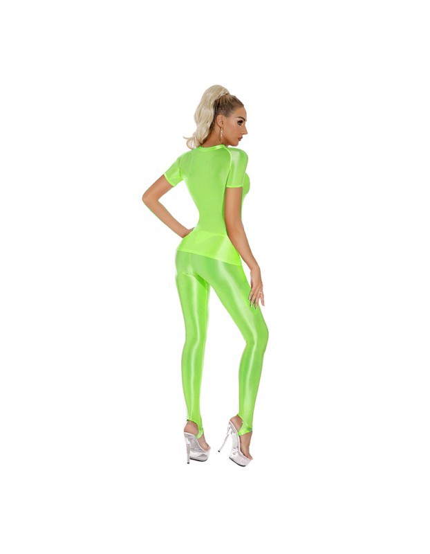 Thin Shiny Tight Top Slim Transparent Breathable Pants Tracksuit Sexy Women Tight Top XX70512
