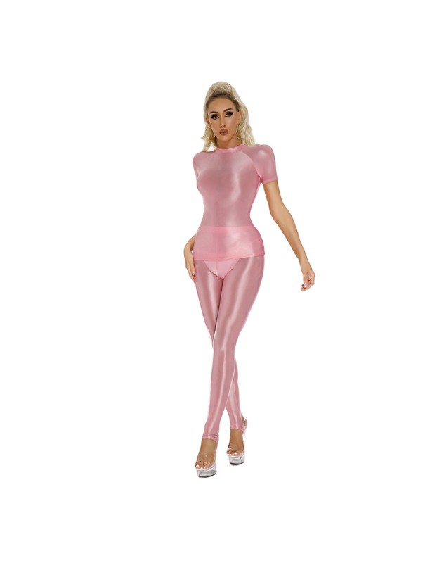Thin Shiny Tight Top Slim Transparent Breathable Pants Tracksuit Sexy Women Tight Top XX70512