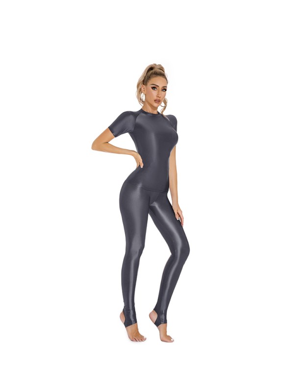 Thin Shiny Tight Top Slim Transparent Breathable Pants Tracksuit Sexy Women Tight Top XX70512