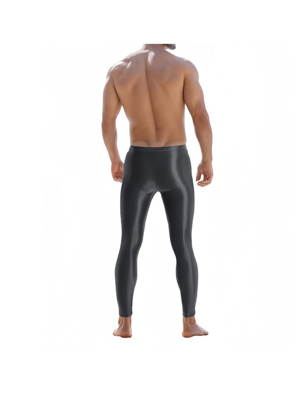 Sexy Men's Shiny Leggings Plus Size Shiny Silky Bodybuilding Nine Minute Leggings XX7132