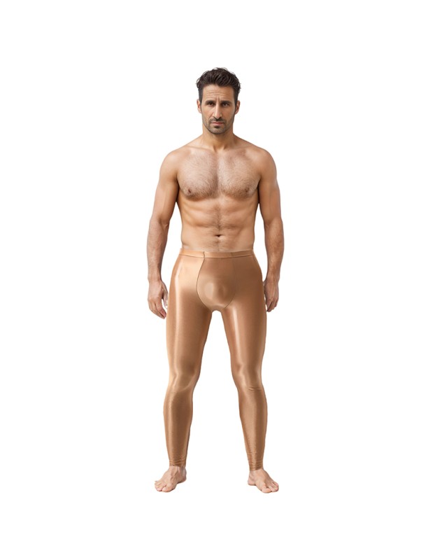 Sexy Men's Shiny Leggings Plus Size Shiny Silky Bodybuilding Nine Minute Leggings XX7132