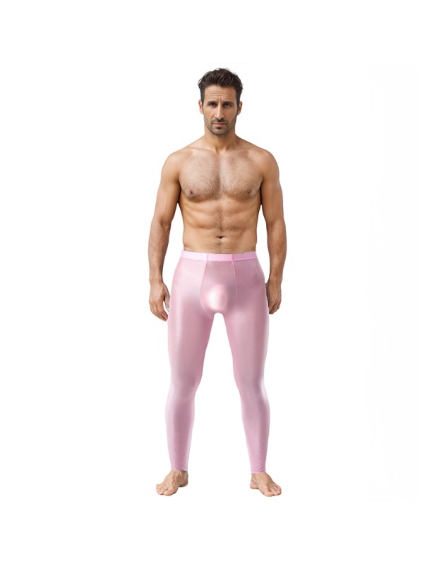 Sexy Men's Shiny Leggings Plus Size Shiny Silky Bodybuilding Nine Minute Leggings XX7132