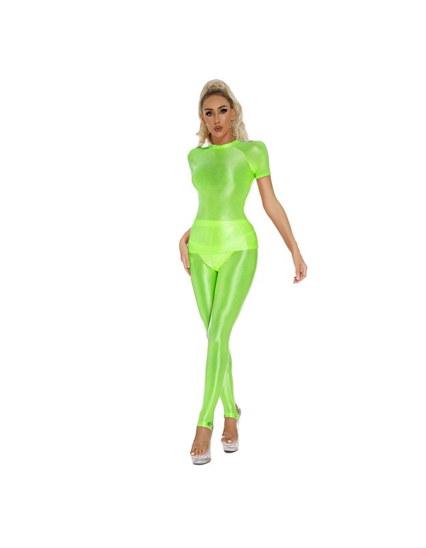 Thin Shiny Tight Top Slim Transparent Breathable Pants Tracksuit Sexy Women Tight Top XX70512