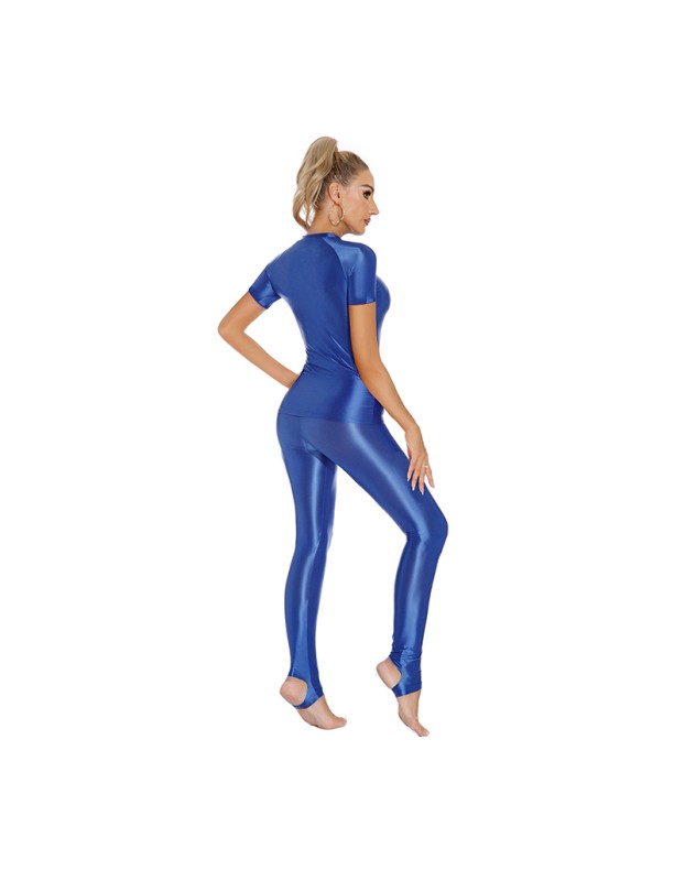 Thin Shiny Tight Top Slim Transparent Breathable Pants Tracksuit Sexy Women Tight Top XX70512