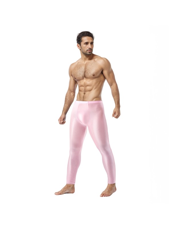 Sexy Men's Shiny Leggings Plus Size Shiny Silky Bodybuilding Nine Minute Leggings XX7132