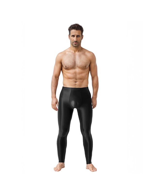 Sexy Men's Shiny Leggings Plus Size Shiny Silky Bodybuilding Nine Minute Leggings XX7132