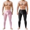 Sexy Men's Shiny Leggings Plus Size Shiny Silky Bodybuilding Nine Minute Leggings XX7132