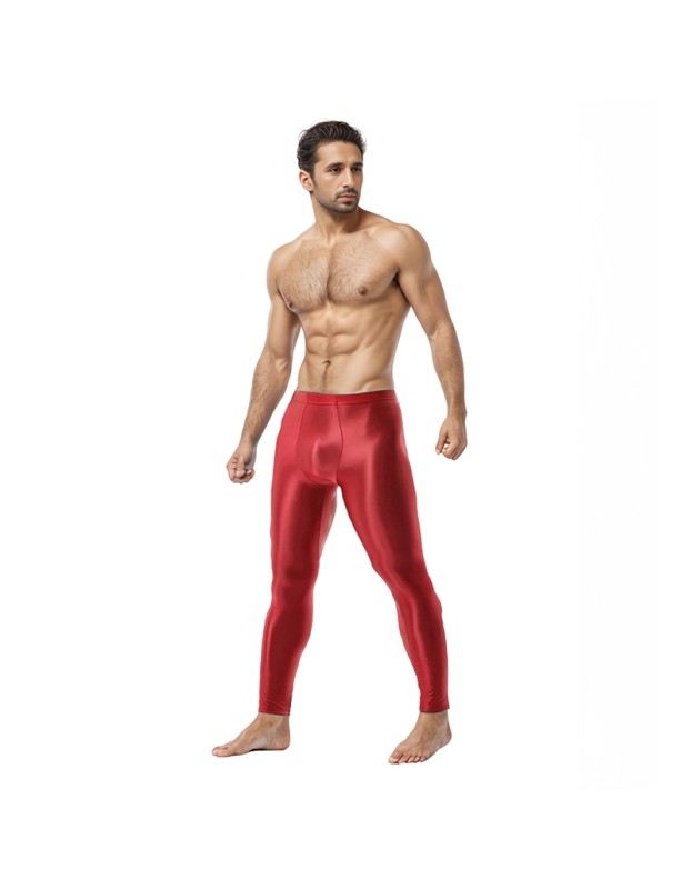 Sexy Men's Shiny Leggings Plus Size Shiny Silky Bodybuilding Nine Minute Leggings XX7132