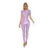 Thin Shiny Tight Top Slim Transparent Breathable Pants Tracksuit Sexy Women Tight Top XX70512