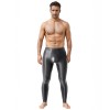 Sexy Men's Shiny Leggings Plus Size Shiny Silky Bodybuilding Nine Minute Leggings XX7132