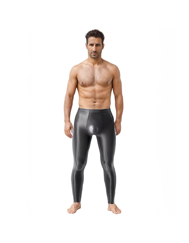 Sexy Men's Shiny Leggings Plus Size Shiny Silky Bodybuilding Nine Minute Leggings XX7132