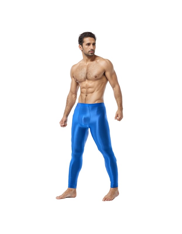 Sexy Men's Shiny Leggings Plus Size Shiny Silky Bodybuilding Nine Minute Leggings XX7132