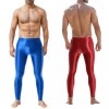Sexy Men's Shiny Leggings Plus Size Shiny Silky Bodybuilding Nine Minute Leggings XX7132
