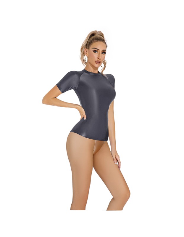 Thin Shiny Tight Top Slim Transparent Breathable Pants Tracksuit Sexy Women Tight Top XX70512