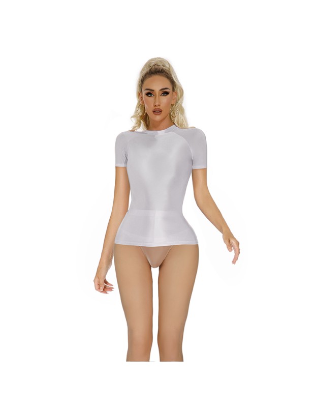 Thin Shiny Tight Top Slim Transparent Breathable Pants Tracksuit Sexy Women Tight Top XX70512