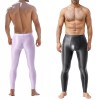 Sexy Men's Shiny Leggings Plus Size Shiny Silky Bodybuilding Nine Minute Leggings XX7132