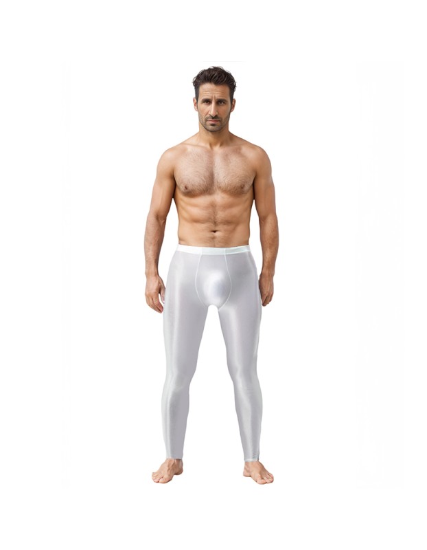 Sexy Men's Shiny Leggings Plus Size Shiny Silky Bodybuilding Nine Minute Leggings XX7132