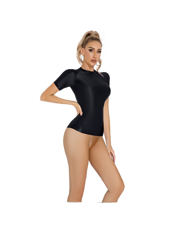 Thin Shiny Tight Top Slim Transparent Breathable Pants Tracksuit Sexy Women Tight Top XX70512