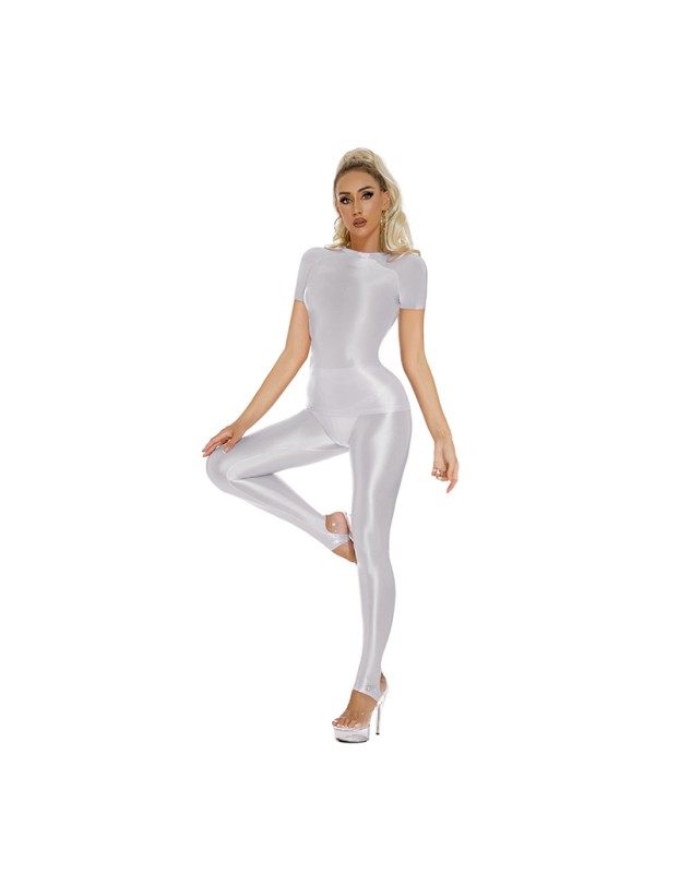 Thin Shiny Tight Top Slim Transparent Breathable Pants Tracksuit Sexy Women Tight Top XX70512