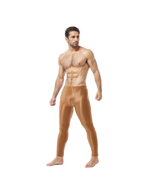 Sexy Men's Shiny Leggings Plus Size Shiny Silky Bodybuilding Nine Minute Leggings XX7132