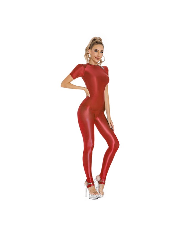 Thin Shiny Tight Top Slim Transparent Breathable Pants Tracksuit Sexy Women Tight Top XX70512