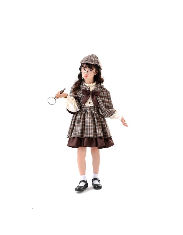 Cosplay Detective Uniform Morse Parent-Child Dress Cosplay Women Detective Costume 2062