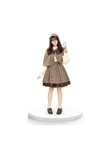 Cosplay Detective Uniform Morse Parent-Child Dress Cosplay Women Detective Costume 2062