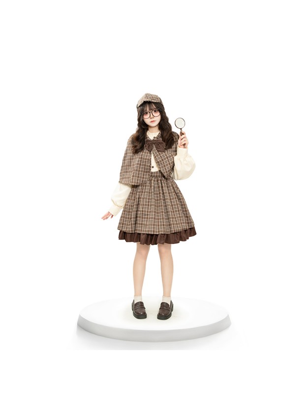 Cosplay Detective Uniform Morse Parent-Child Dress Cosplay Women Detective Costume 2062